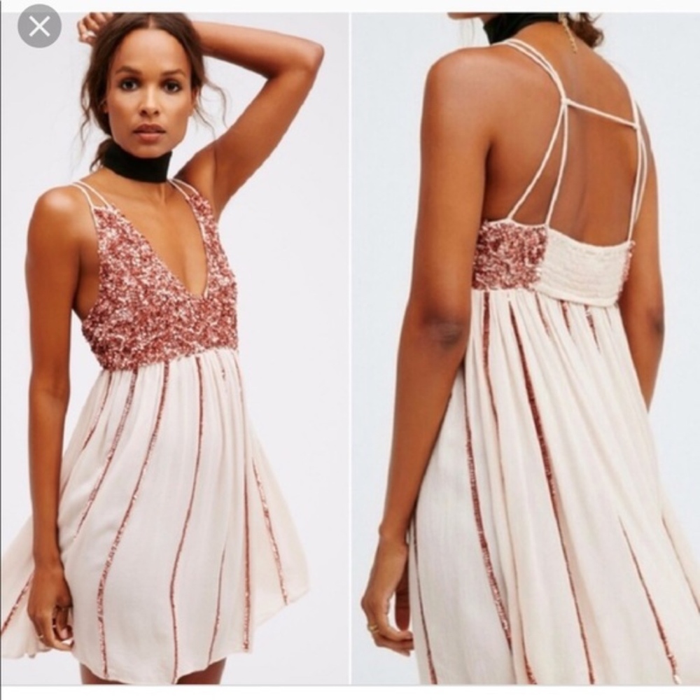 Intimately Free People Rose Gold Sequin Dress